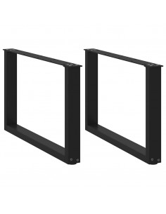 Gambe Tavolino Caffè a U 2 pz Nero 70x(42-43)cm Acciaio