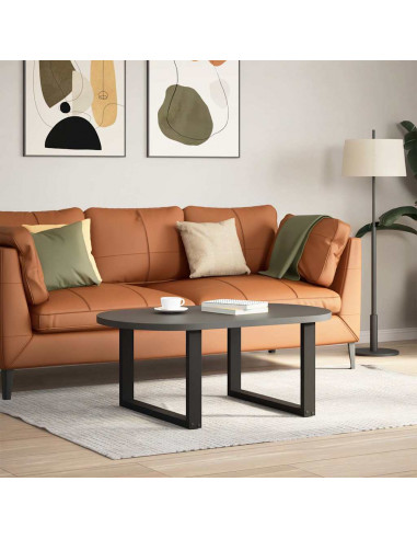 Gambe Tavolino Caffè a U 2 pz Nero 70x(42-43)cm Acciaio