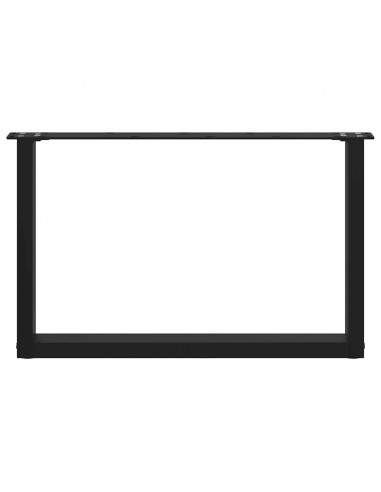 Gambe Tavolino Caffè a U 2 pz Nero 70x(42-43)cm Acciaio