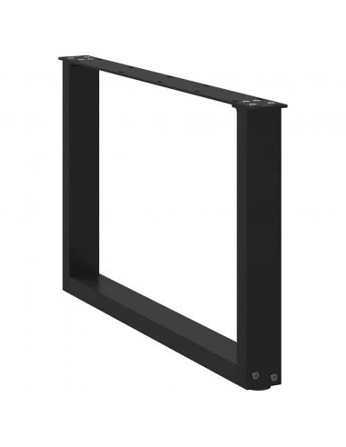 Gambe per Tavolino da Caffè a Forma di U 2 pz Nere 60x(42-43) cm Acciaio