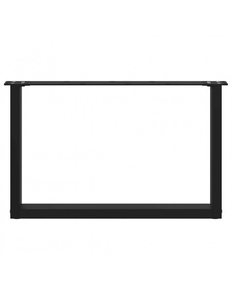 Gambe Tavolino Caffè a U 2 pz Nero 60x(42-43)cm Acciaio