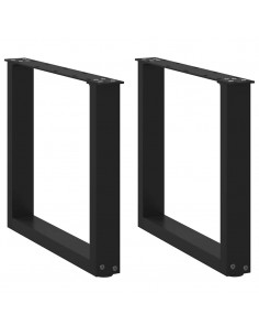 Gambe Tavolino Caffè a U 2 pz Nero 50x(42-43) cm in Acciaio