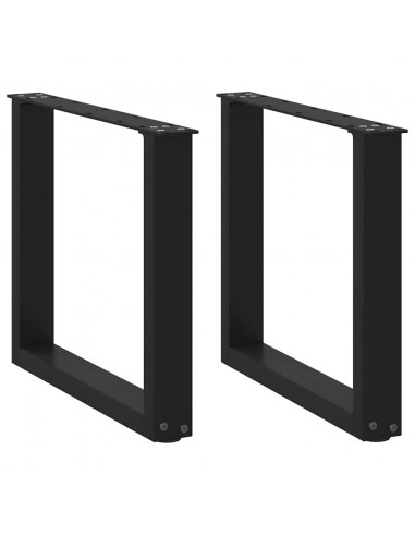 Gambe Tavolino Caffè a U 2 pz Nero 50x(42-43) cm in Acciaio