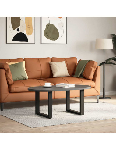 Gambe Tavolino Caffè a U 2 pz Nero 50x(42-43) cm in Acciaio