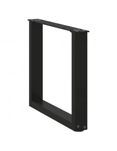 Gambe Tavolino Caffè a U 2 pz Nero 50x(42-43) cm in Acciaio