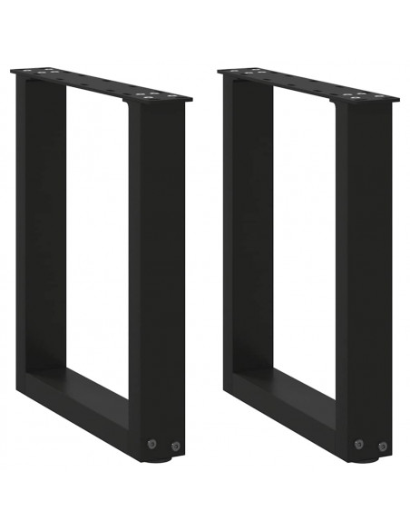 Gambe Tavolino Caffè a U 2 pz Nero 38x(42-43)cm Acciaio