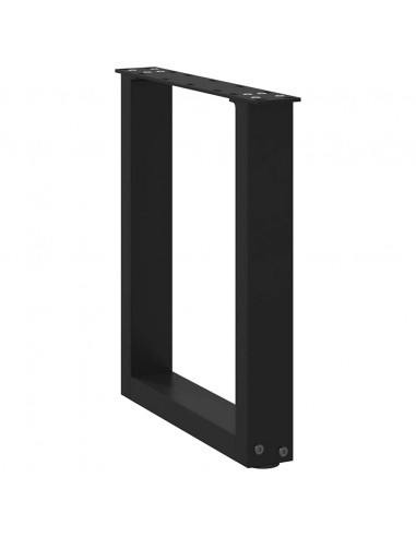 Gambe Tavolino Caffè a U 2 pz Nero 38x(42-43)cm Acciaio