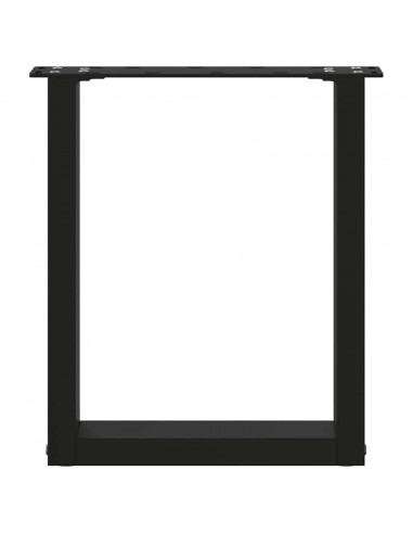 Gambe Tavolino Caffè a U 2 pz Nero 38x(42-43)cm Acciaio