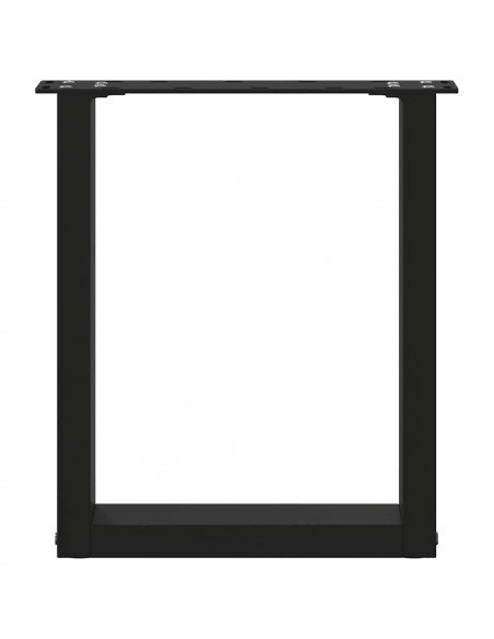Gambe Tavolino Caffè a U 2 pz Nero 38x(42-43)cm Acciaio
