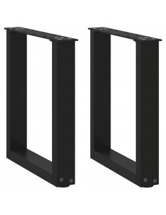 Gambe Tavolino Caffè a U 2 pz Nero 28x(42-43) cm Acciaio