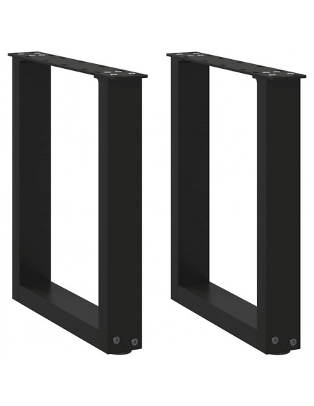 Gambe Tavolino Caffè a U 2 pz Nero 28x(42-43) cm Acciaio