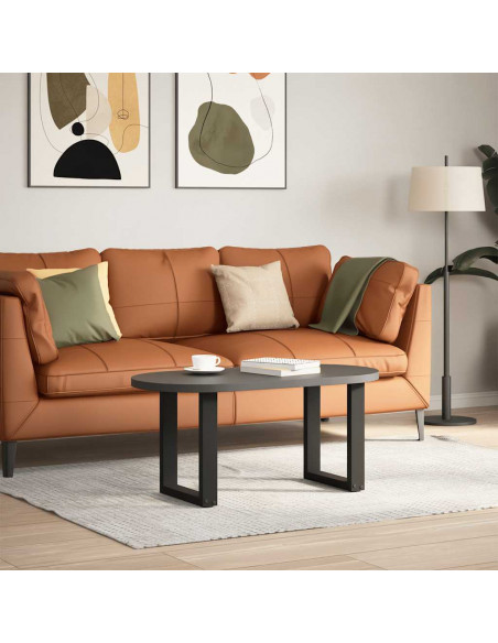 Gambe Tavolino Caffè a U 2 pz Nero 28x(42-43) cm Acciaio