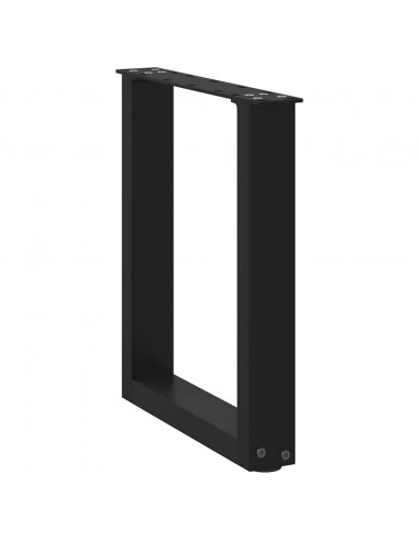 Gambe Tavolino Caffè a U 2 pz Nero 28x(42-43) cm Acciaio