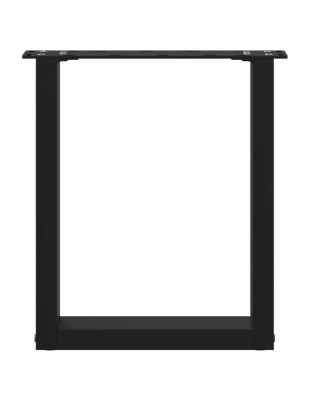Gambe Tavolino Caffè a U 2 pz Nero 28x(42-43) cm Acciaio
