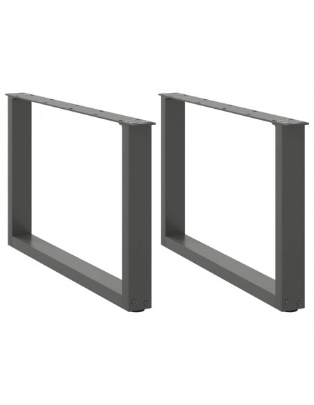 Gambe Tavolino Caffè a U 2 pz Antracite 70x(42-43) cm Acciaio
