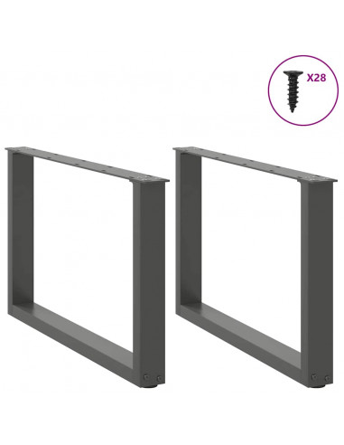 Gambe Tavolino Caffè a U 2 pz Antracite 70x(42-43) cm Acciaio