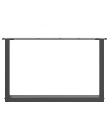 Gambe Tavolino Caffè a U 2 pz Antracite 70x(42-43) cm Acciaio