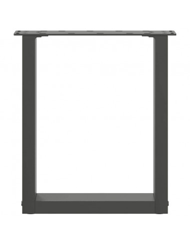 Gambe per Tavolino da Caffè a Forma di U 2 pz Antracite 38x(42-43) cm Acciaio