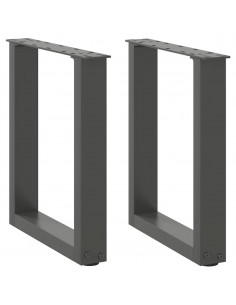 Gambe Tavolino Caffè a U 2 pz Antracite 28x(42-43) cm Acciaio