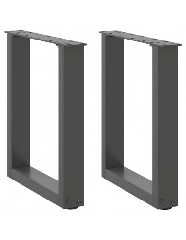 Gambe Tavolino Caffè a U 2 pz Antracite 28x(42-43) cm Acciaio