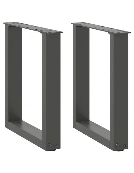 Gambe Tavolino Caffè a U 2 pz Antracite 28x(42-43) cm Acciaio