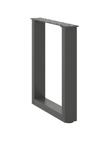 Gambe Tavolino Caffè a U 2 pz Antracite 28x(42-43) cm Acciaio
