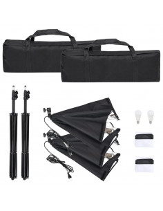 Kit per Studio Fotografico con Set di Luci e Fondale