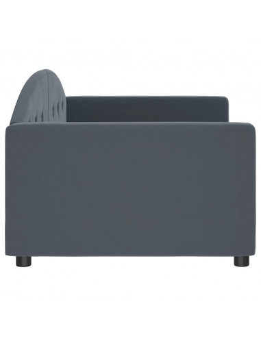 Letto da Giorno Grigio Scuro 90x200 cm in Velluto