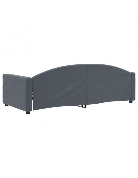 Letto da Giorno Grigio Scuro 90x200 cm in Velluto