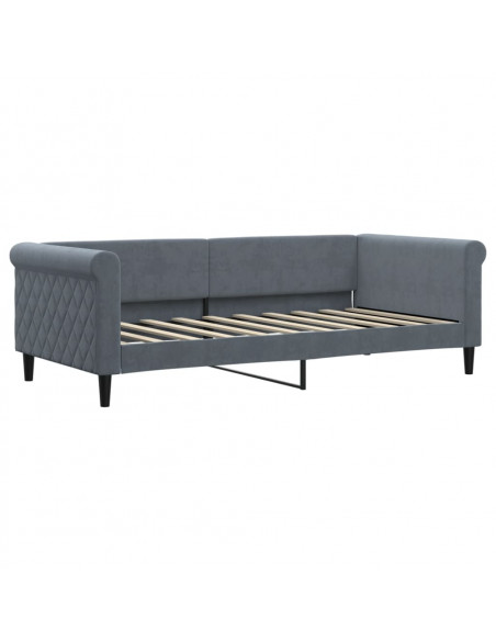 Letto da Giorno Grigio Scuro 90x190 cm in Velluto