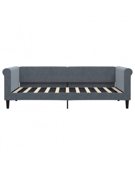Letto da Giorno Grigio Scuro 90x190 cm in Velluto
