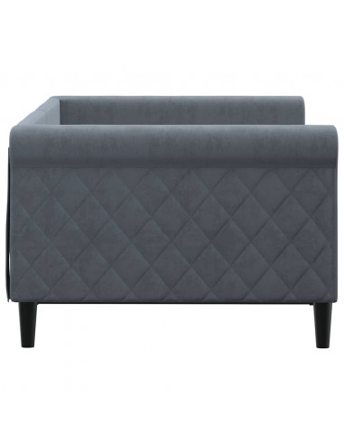 Letto da Giorno Grigio Scuro 90x190 cm in Velluto