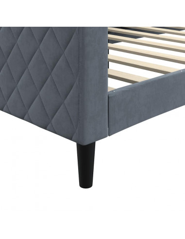 Letto da Giorno Grigio Scuro 90x190 cm in Velluto