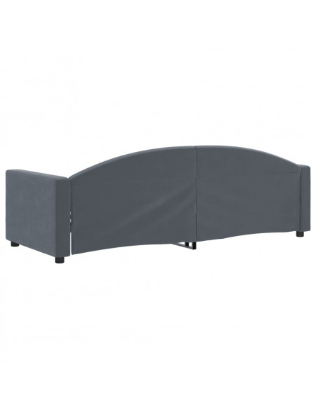 Letto da Giorno Grigio Scuro 80x200 cm in Velluto