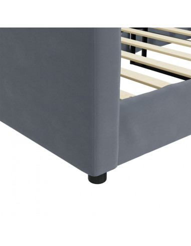 Letto da Giorno Grigio Scuro 80x200 cm in Velluto