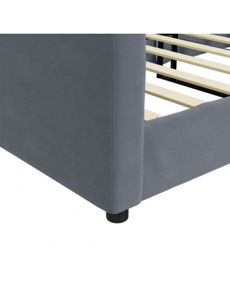 Letto da Giorno Grigio Scuro 80x200 cm in Velluto