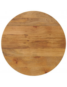 Piano per Tavolo Ø 80x2,5cm Rotondo in Legno Massello di Mango