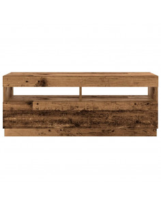 Mobile Porta TV con LED Legno Antico 300x35x40 cm Truciolato