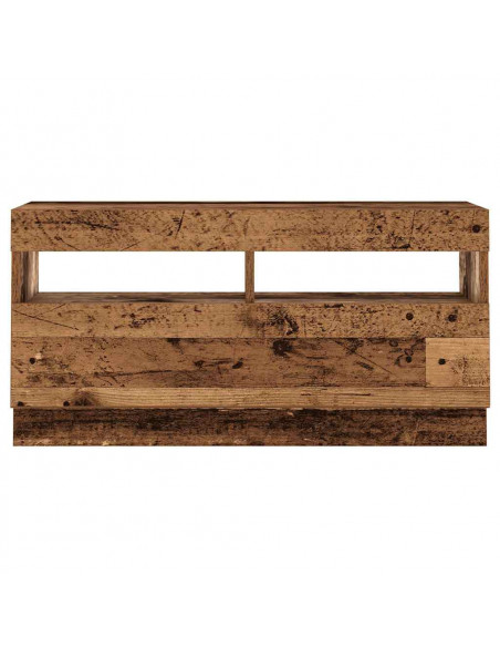 Mobile Porta TV con LED Legno Antico 260x35x40 cm Truciolato