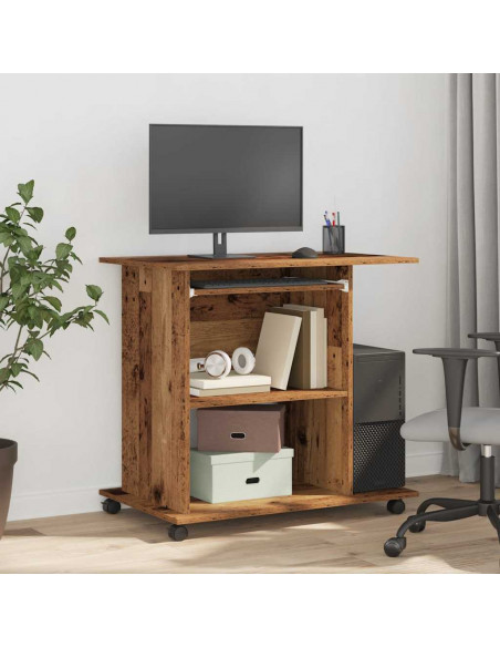 Scrivania da Computer Legno Antico 80x50x75cm Legno Multistrato