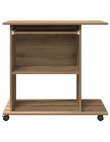 Scrivania Computer Rovere Artigianale Legno Multistrato