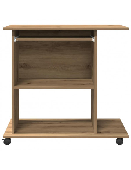 Scrivania Computer Rovere Artigianale Legno Multistrato