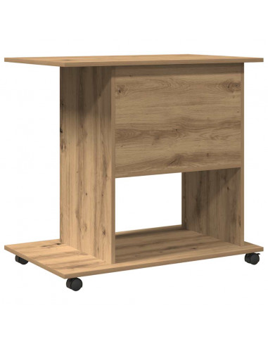 Scrivania Computer Rovere Artigianale Legno Multistrato