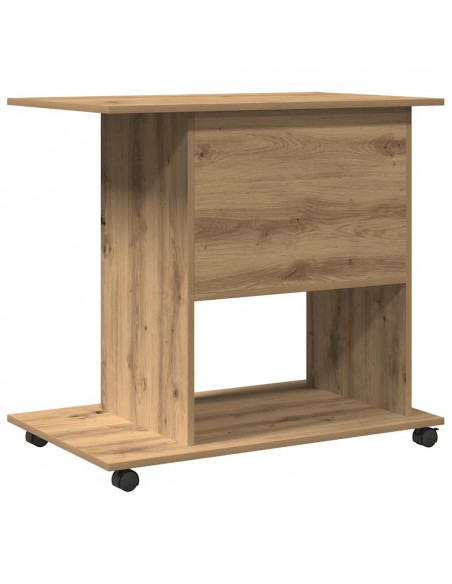 Scrivania Computer Rovere Artigianale Legno Multistrato