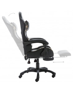 Sedia da Gaming con Poggiapiedi Nera e Mimetica in Similpelle