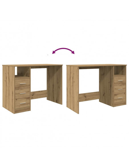 Scrivania Rovere Artigianale 102x76x50 cm in Legno Multistrato