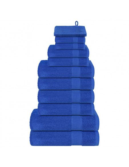 Set Asciugamani 12 pz Blu 360 gsm 100% Cotone