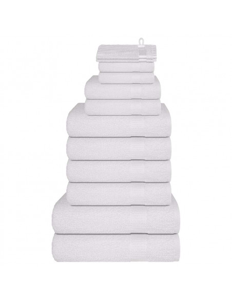 Set Asciugamani 12 pz Bianchi 360 gsm 100% Cotone