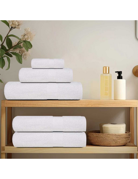 Set Asciugamani 12 pz Bianchi 360 gsm 100% Cotone