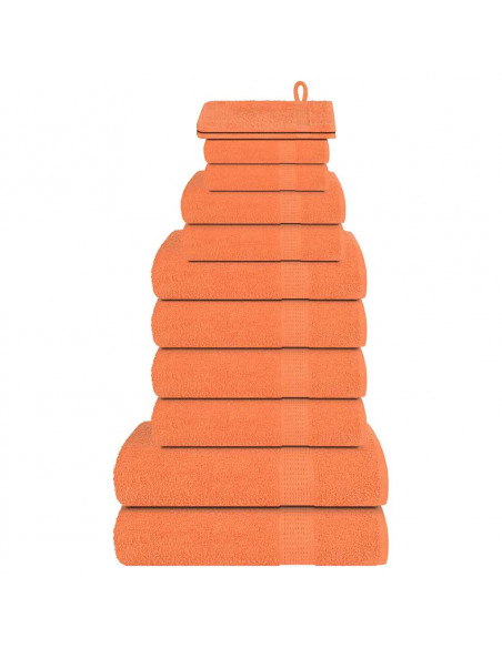 Set Asciugamani 12 pz Arancioni 360 gsm 100% Cotone